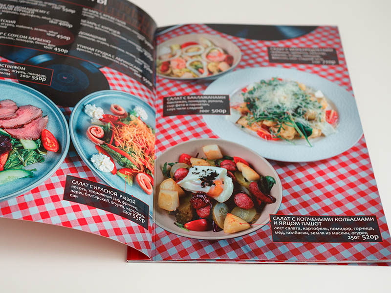 печать меню на болтах